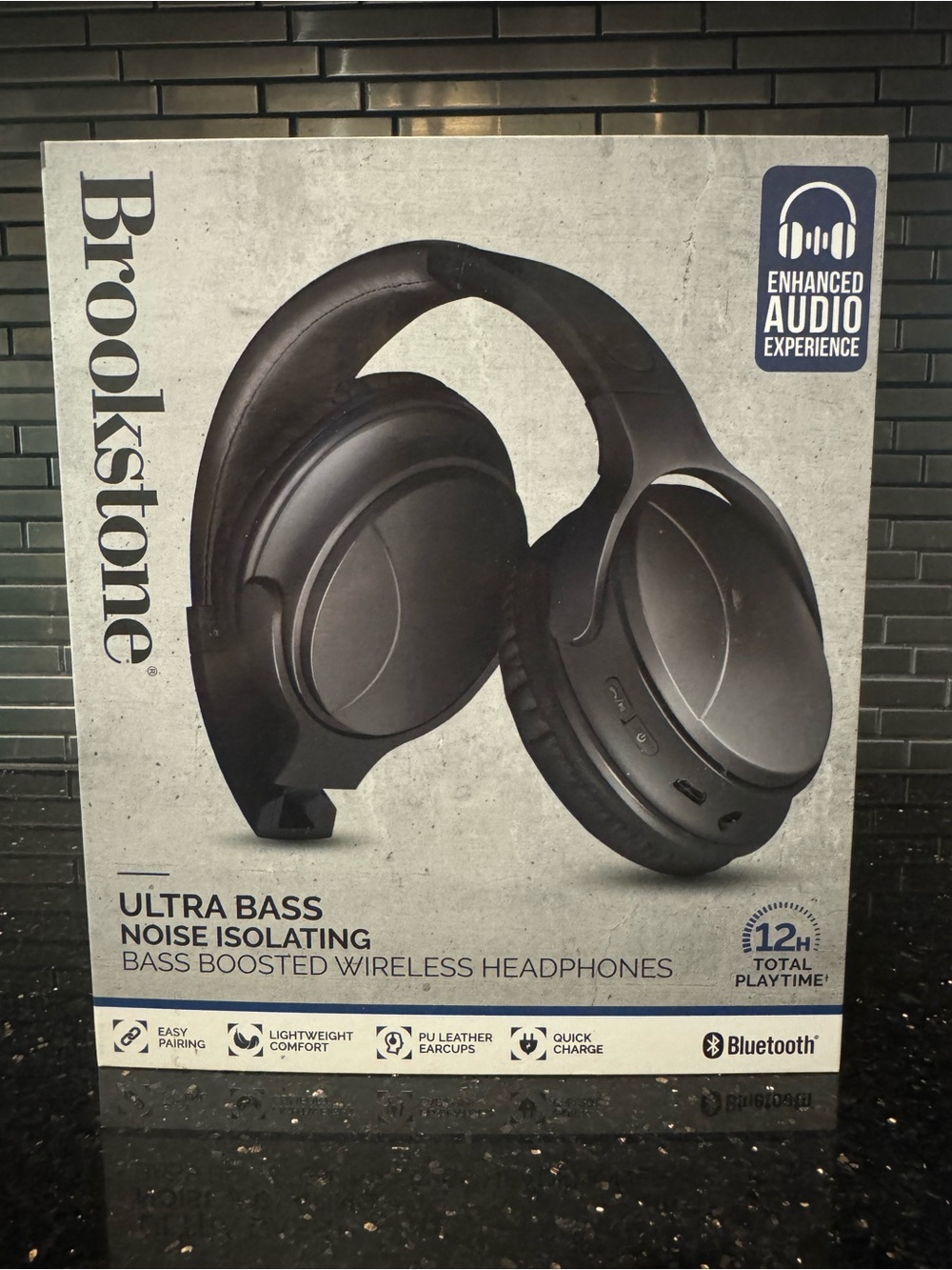 Brookstone Black Over-Ear Wireless Headphones
